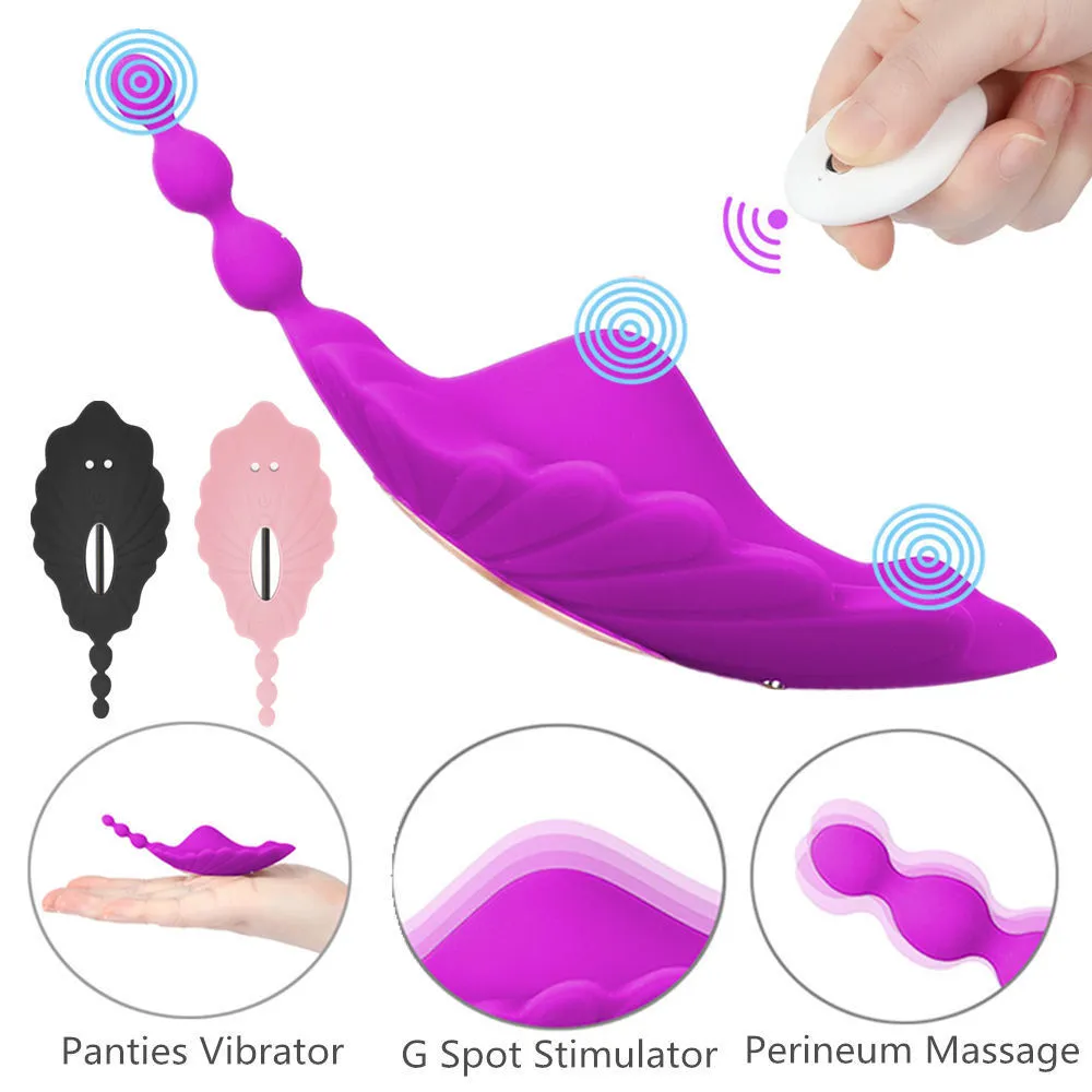 Wearable Vibrating Panties Vibrator Perineum Massager 10 Vibration Wireless Remote Control G Spot Vibrators Sex Toys Pour Femme C19022301