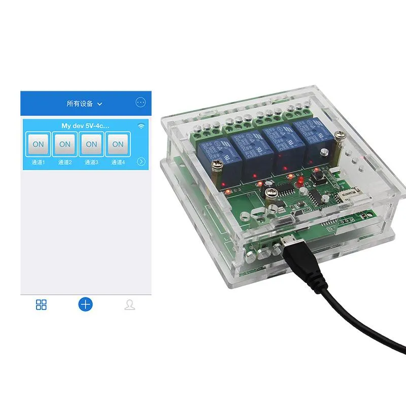 Freeshipping IoT DC 5V 4-Channel WIFI switch / 3-Models 4-Relay WIFI / 433Mhz remoto Switch Módulo Universal / Smart Home