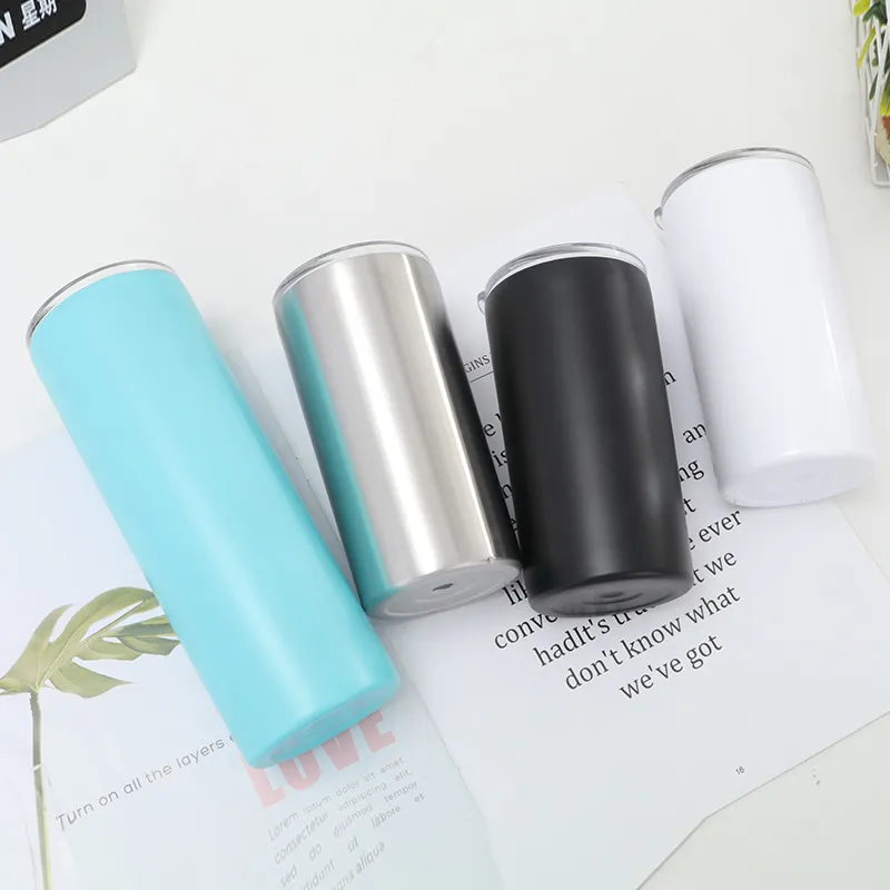 12oz / 20oz Skinny Tumbler Podwójne ściany Straignt Cups Próżniowy Szklany Kubek Kubek Piwa 08