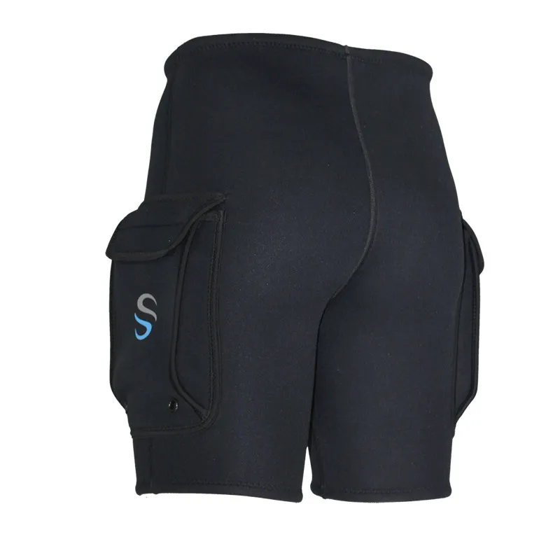 Men Diving Shorts 2mm Two Side Pockets Skin Flat Lock Stitched Youth