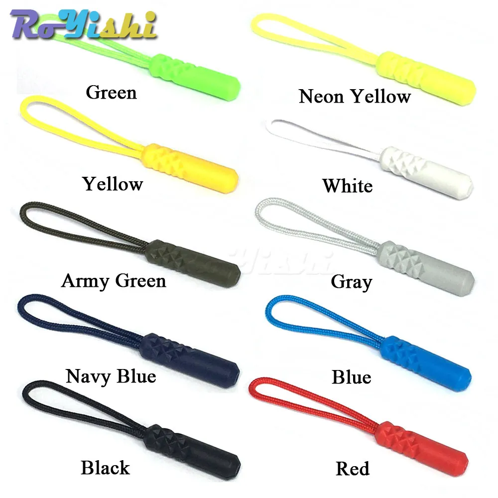 100pcs/lot Zipper Pull Puller Fixer Zip Cord End Fit Rope Tag Broken Buckle Travel Bag Clip Buckle Outdoor Tool Sewing Clothes