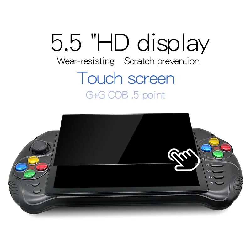 Powkiddy X15 Andriod Handheld Console Console Nostalgique Hôte 5.5 pouces 1280 * 720 Screen Quad Core 2G RAM 32G ROM Video Player