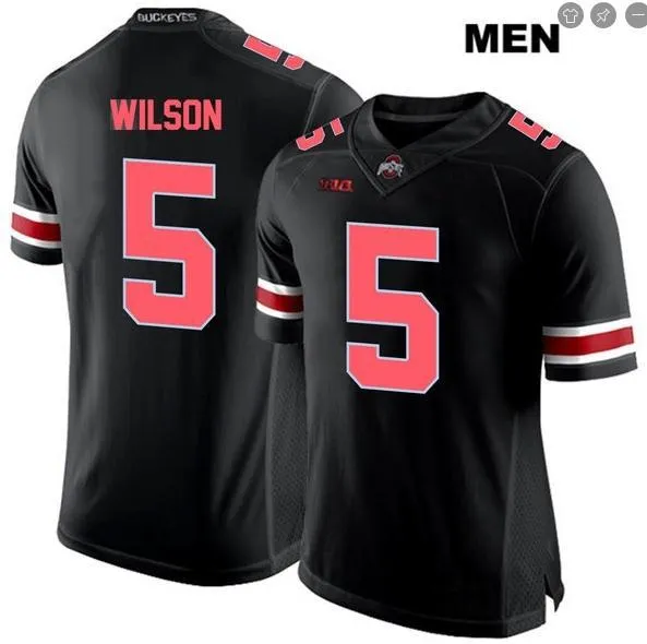 2019 nouveaux hommes Ohio State Garrett Wilson # 5 véritable broderie complète College Jersey Taille S-4XL ou personnalisé n'importe quel nom ou numéro de maillot