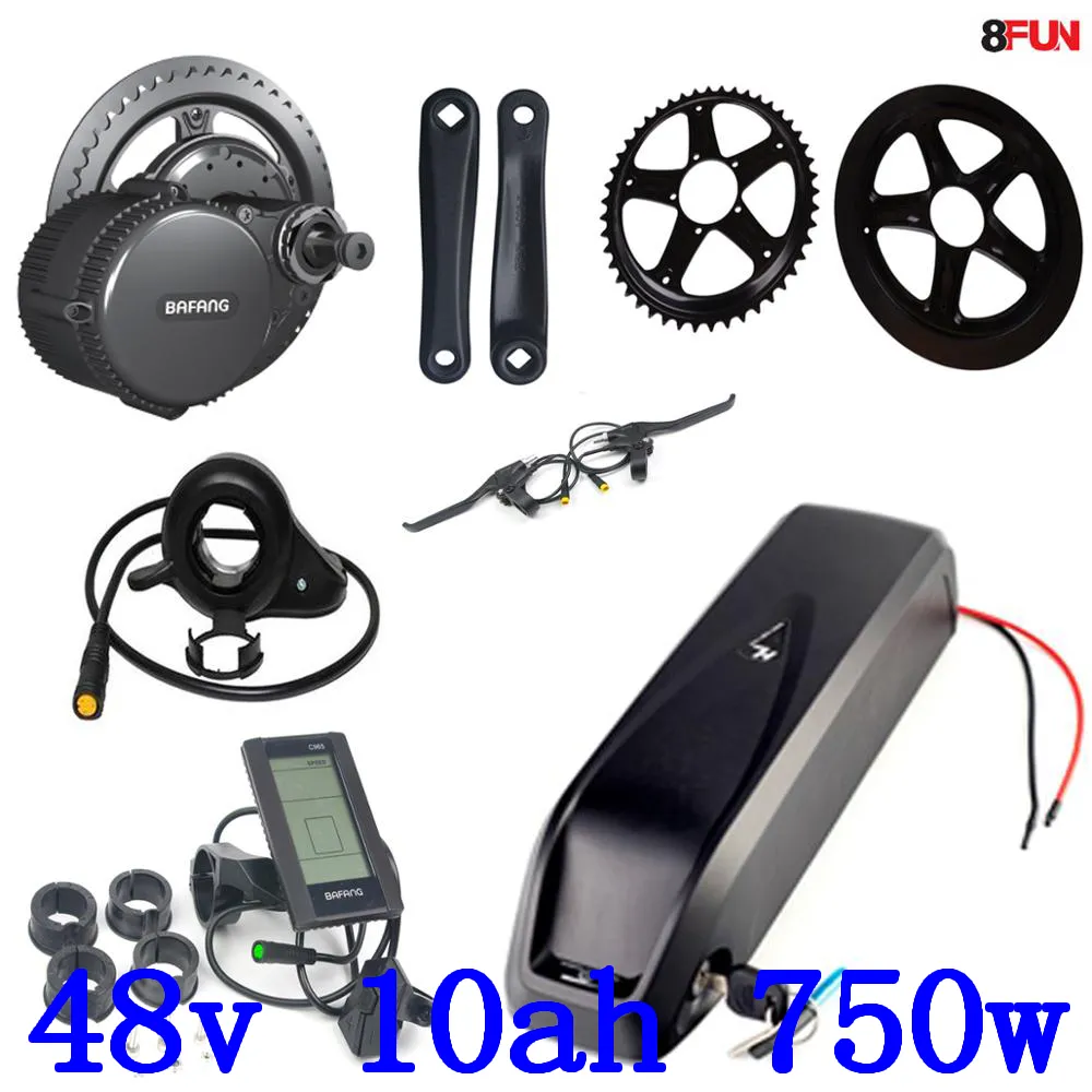 48V 750W BAFANG BBS02Bミッドドライブモーター電動バイク変換キットチャージャーフリー税の48V 10Ah電動自転車電池