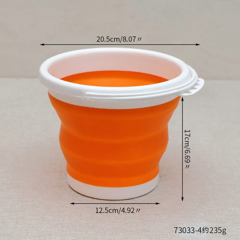 Portable folding barrel silica gel plastic water bucket outdoor car washing and fishing traveling house multifunctional 10L51