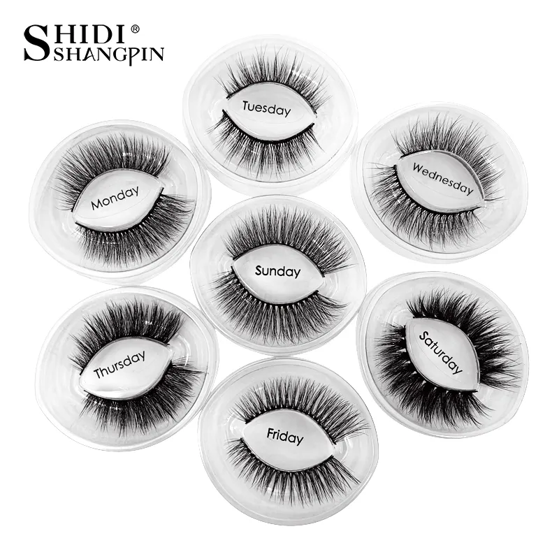 Nya 7 par 3d minkfransar naturlig mjuk återanvändbar handgjord 3d mink falska ögonfransar Wispy Mink Lashes Makeup Tjocka Cilios Eyelash Extensions