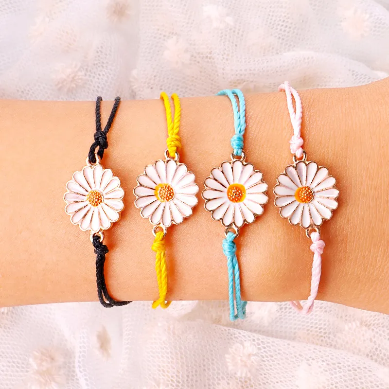 Save Big on Bulk Daisy Chain Friendship Bracelet 12 Pcs Handmade Daisy  Charm Braid Rope Vsco Girl Friendship Bracelet Boho Adjustable Colorful  Lucky