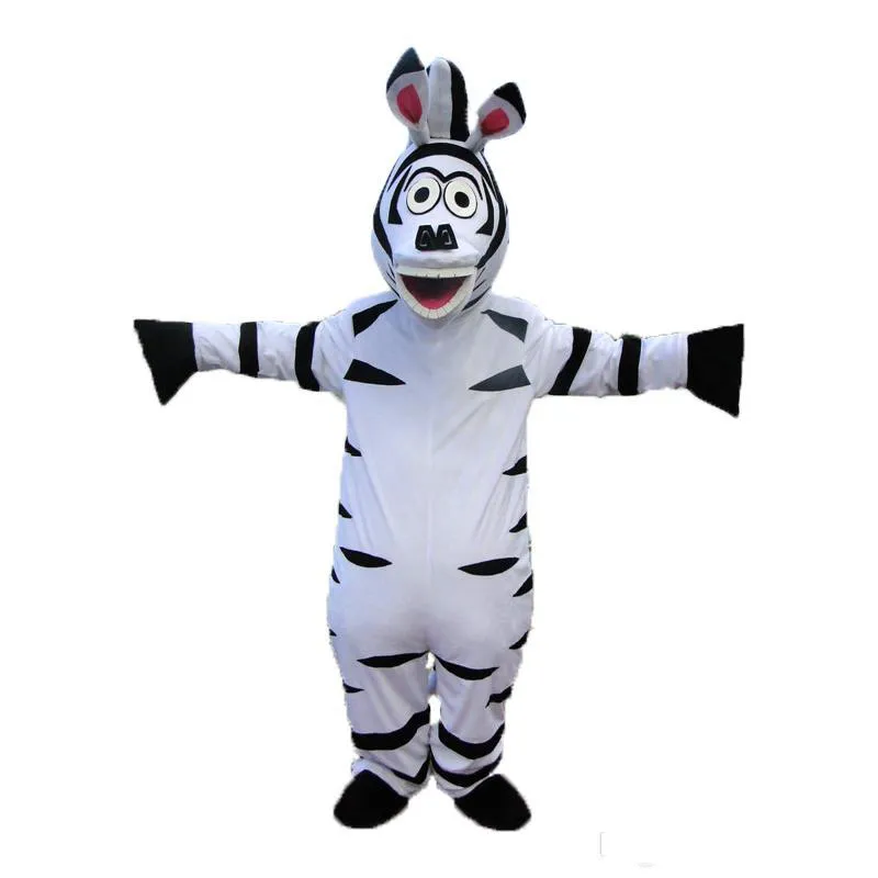 2019 Factory Direct Sale Taille adulte à Madagascar Zebra Mascot Costume Madagascar Marty Mascot Costume Livraison gratuite