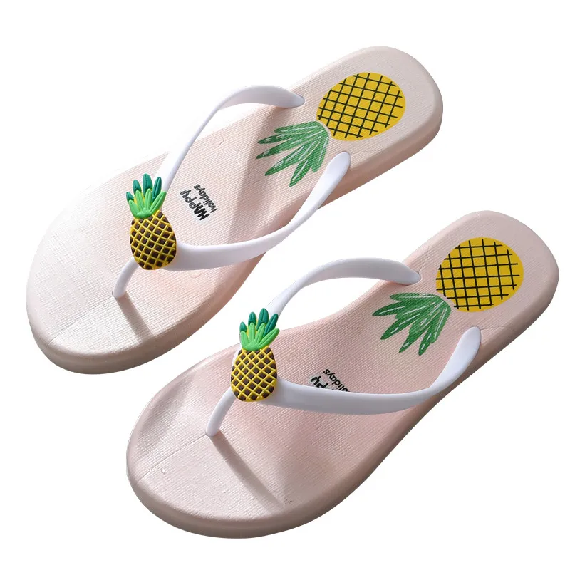 Cartoon Fruits Infradito Donna Sandali da spiaggia Pantofole estive per la casa 2019 adorabile Coniglio / Gatto Piscina Scarpe da doccia Scivoli Pantofole da interno