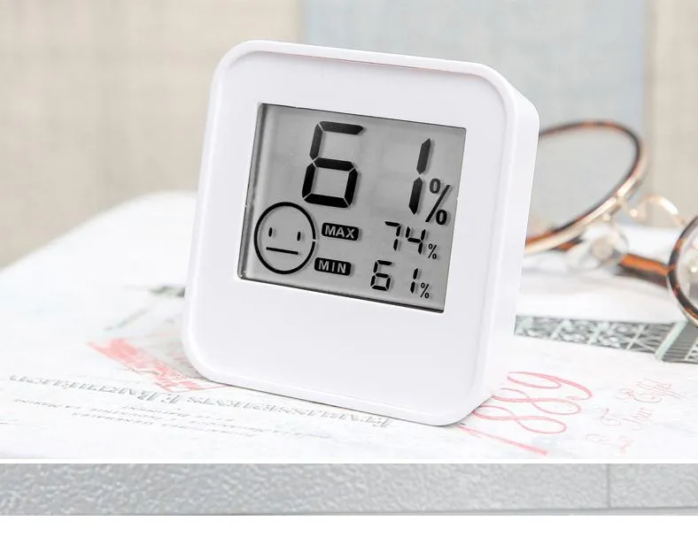 Digitale Thermometer Hygrometer LCD-scherm Binnentemperatuursensor Vochtigheidsmeter Vocht Meter Wit DC205 in Detailhandel Doos SN459