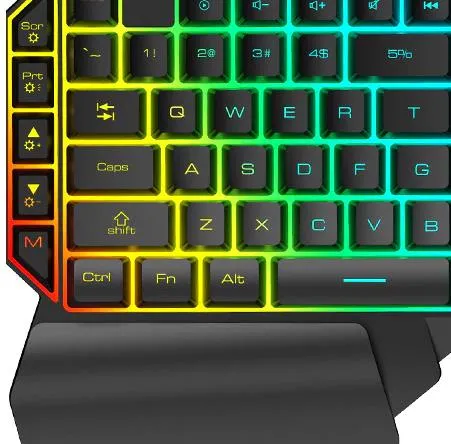 Acheter HXSJ V200 filaire K68 RGB Streamer Mini clavier de jeu 19