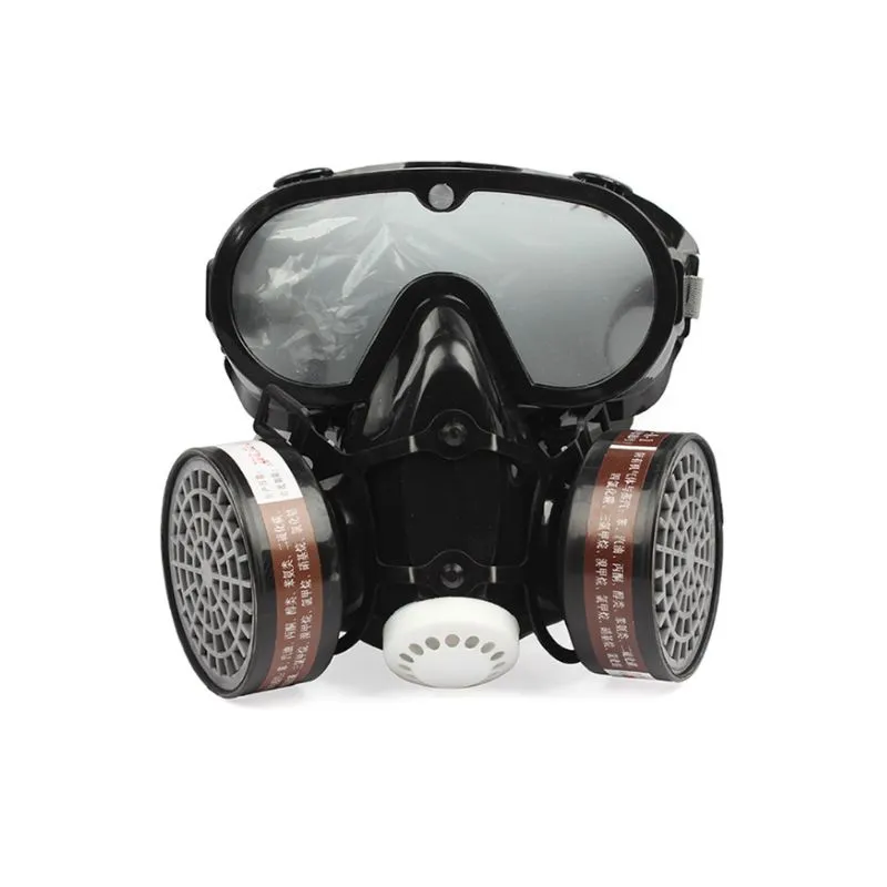 Style 2 en 1 industriel Anti-poussière Anti-poussière Anti-toxine lunettes yeux nez bouche Protection respirateur gaz sécurité