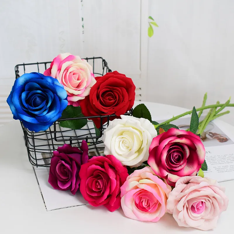 Simulation de roses artificielles Flanlette roses Décoration de mariage Holding Flowers Hotel Decoration Home Fowerfishing Flowers XD22850