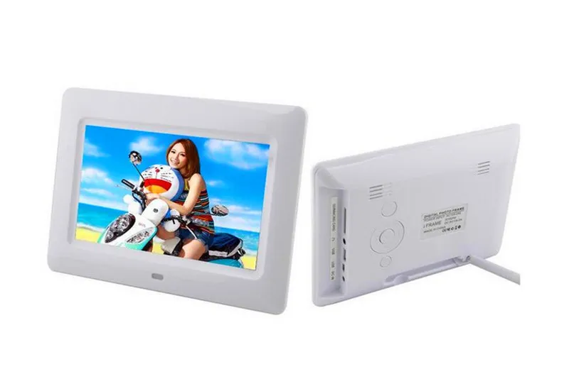 7 بوصة TFT LCD إطار الصورة الرقمية ألبوم MP4 لاعب الفيلم المنبه 800 * 480 JPEG / JPG / BMP MMC / MS / SD MPEG AVI Xvid