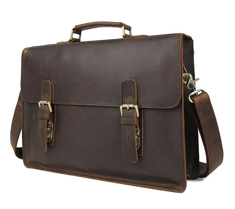 Designer-New Retro Men's Bag Mad Horseskin Mäns portfölj Personlighet Medelstorlek Läderväska