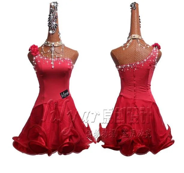 Red Rhinestone Latin Dance Dress - Custom Made Competition Gown for Tango,  Rumba, Samba, Cha-cha - Shining Ballroom Dance Costume from Dhgate Stage  Wear - price 94.28