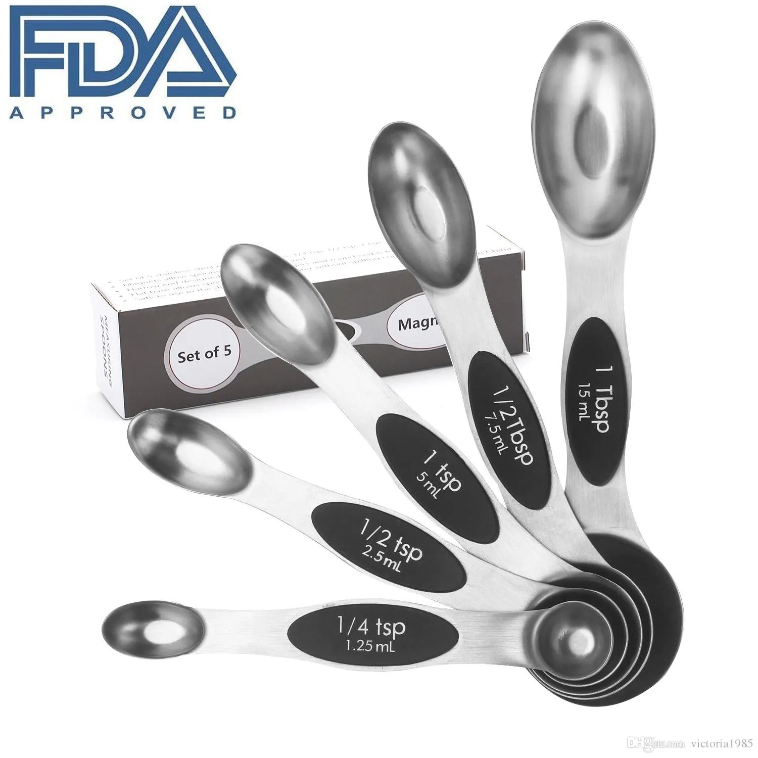 4pcs Measuring Spoons Set, Premium Stainless Steel Metal Spoon Set, Tablespoon and Teaspoon, for Accurate Measure Liquid or Dry Ingredients, for