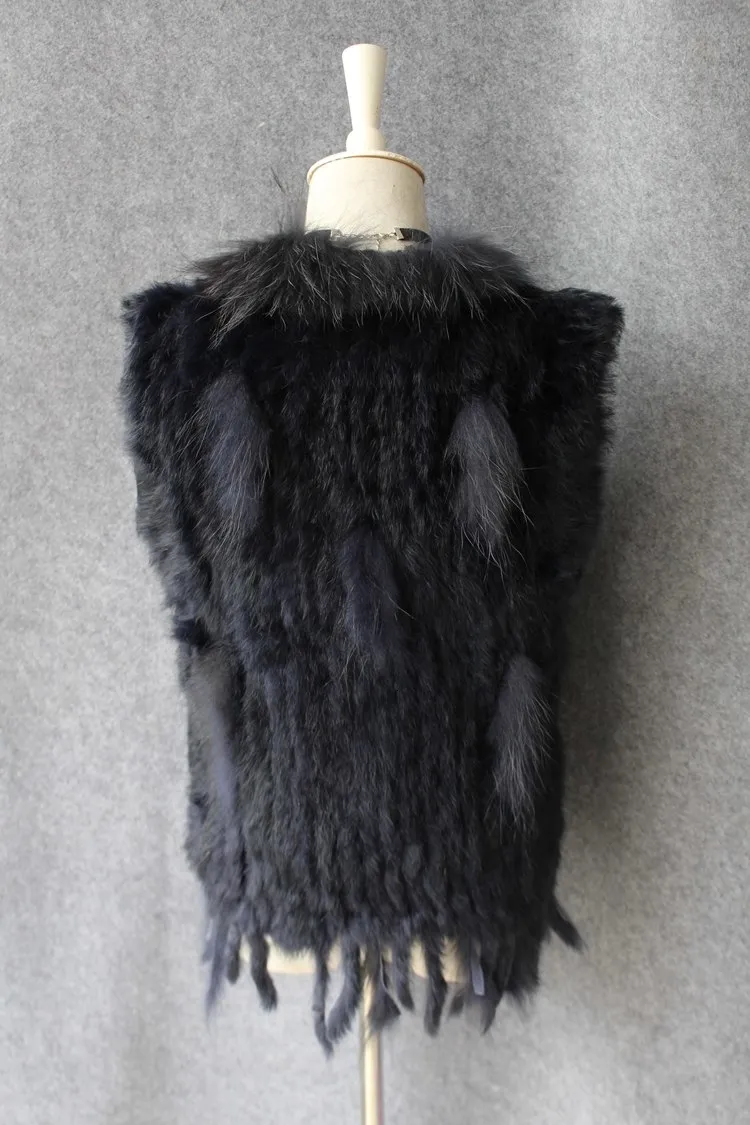 genuine real rabbit fur vest with raccoon fur collar (33)