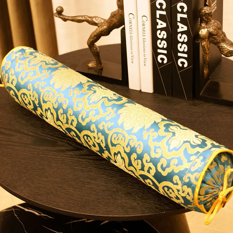 Striped Cotton Cylinder Neck Pillows With Buckwheat Hull For Physiotherapy And Traction Washable