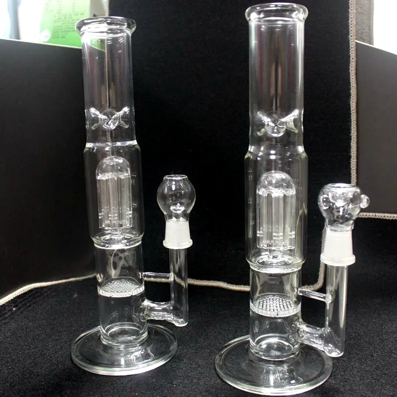 12 -calowa wysokość szklana Bongs Hookahs Triple Honey Pomb Olejki Ptaki Perc Perc Dab Rig Big Rurka Rurki wodne z miską 18 mm