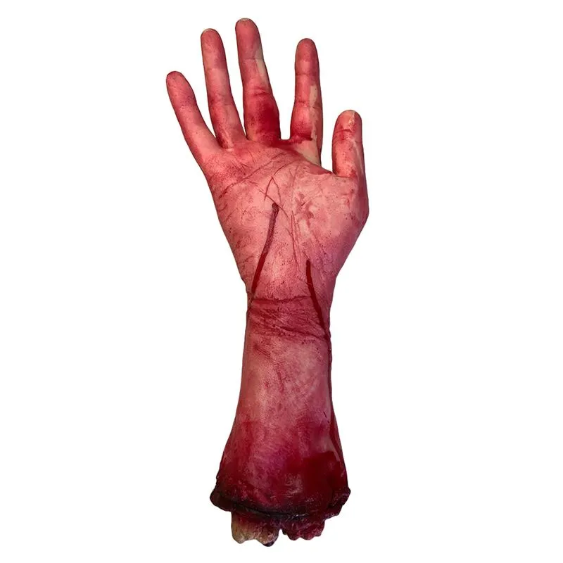 1st Hallowen Broken Foot Handmaded Decorative Scary Creative Blood Broken Hand avskedad blodig hand för Halloween Party Men2449407