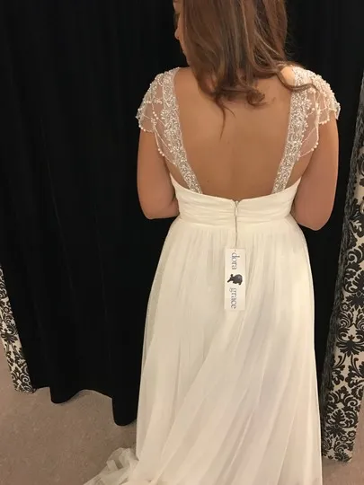 Bohemian Country Style Sheer Lace bridal gown - 2019 Plus Size, Backless, Plunging V-Neck, Customizable (0510) Bohemian Country Style Sheer Lace bridal gown - 2019 Plus Size, Backless, Plunging V-Neck, Customizable (0510)