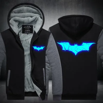 2019 Winter Hoody BATMAN Luminous Manner Frauen Verdicken Herbst Hoodies Kleidung Sweatshirts ReiBverschluss Jacke Fleece Hoodie Streetwear Von 33 88 DHgate