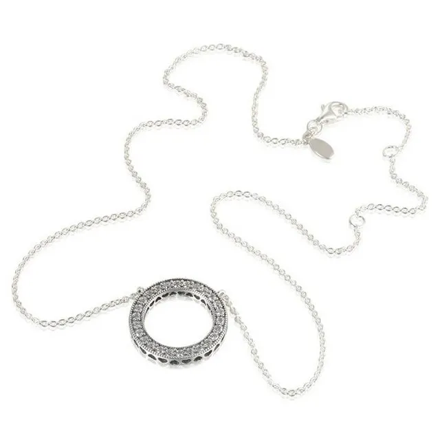 Pandulaso Collier Coeur Rond Pendentif Bijoux En Argent Sterling Style Européen Mode Femme Fabrication De Bijoux Chorker Chaîne J190612