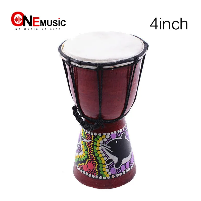 African Djembe 4 Inch Percussion Hand Drum For Sale, Wooden Jambe