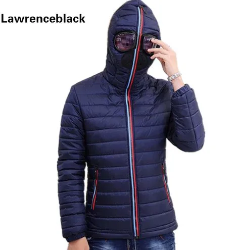 Lawrenceblack Winter Jackets Men Parkas with Glasses Padded Hooded Coat Mens Warm Camperas Children Windproof Quilted Jacket 839