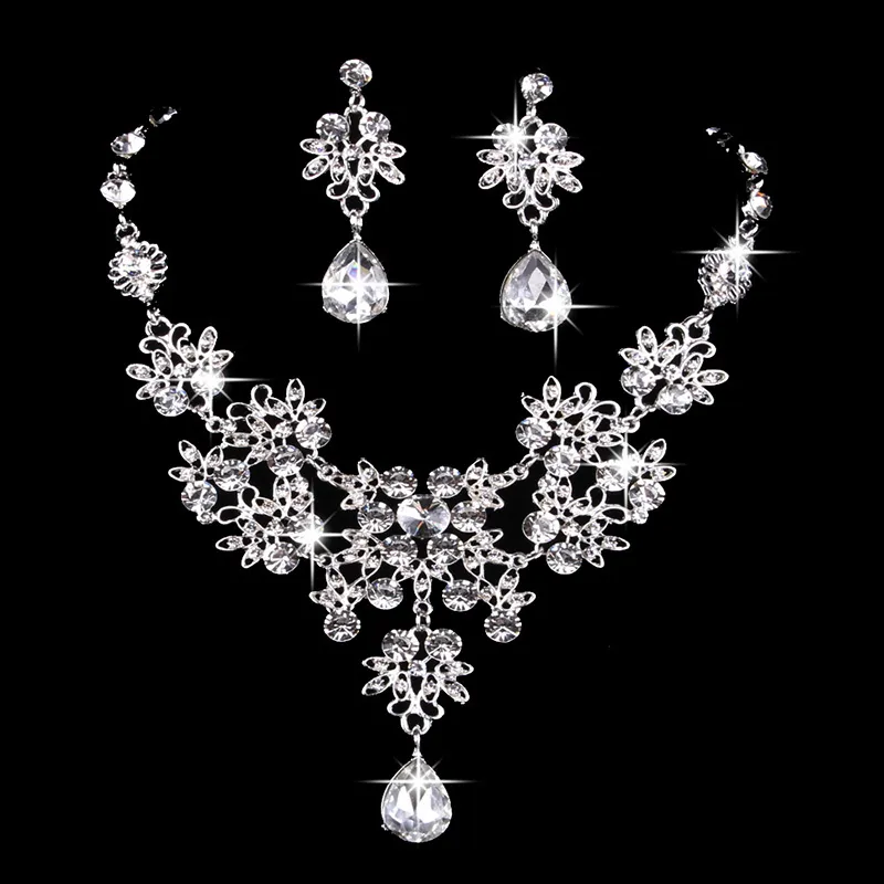 ABDOT Rhinestone Bridal Jewelry Set - Crystal Necklace Earrings Bracelet For Wedding & Special Occasions 3 thumbnail image