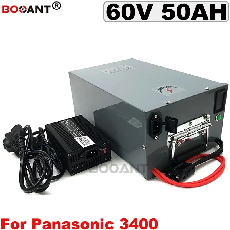 Poderoso 60 v 50AH 5000 파나소닉 NCR18650B 60 v 전자 자전거 리튬 이온 배터리 + uma caixa de