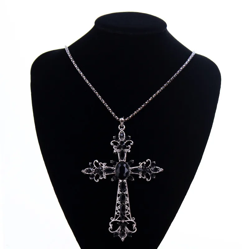Large black on sale cross necklace