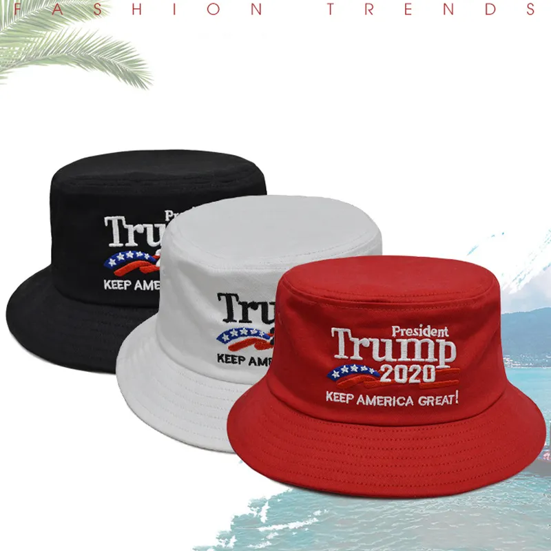 Trump 2020 Cappello a tesa avara Moda Sport all'aria aperta Cappello da sole Morbido e traspirante Berretto da spiaggia da viaggio unisex Mantieni l'America Grande berretto da pescatore VT0354