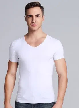 Men's T-Shirts 2021 Men Summer Time Traceless Modal Material Loose Elastic Force Nice And Cool Short Sleeve Tshirt