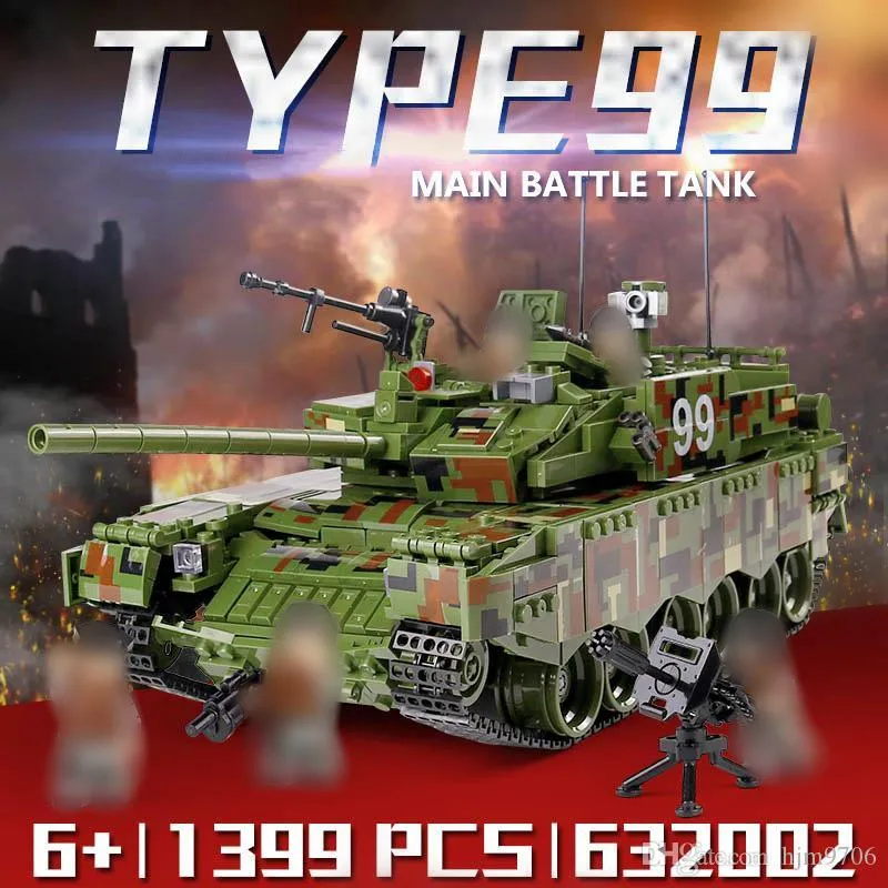 Panlos Typ 99 Main Battle Tank Building Blocks Militär 632002 1339PCS Bricks Enlighten Leksaker Julklapp