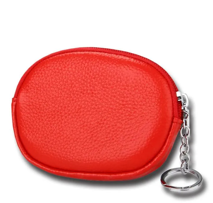 3pcs myntpåsar Kvinnor Casual PU Solid Ovalformad Min Plånbok Keychain Mix Color