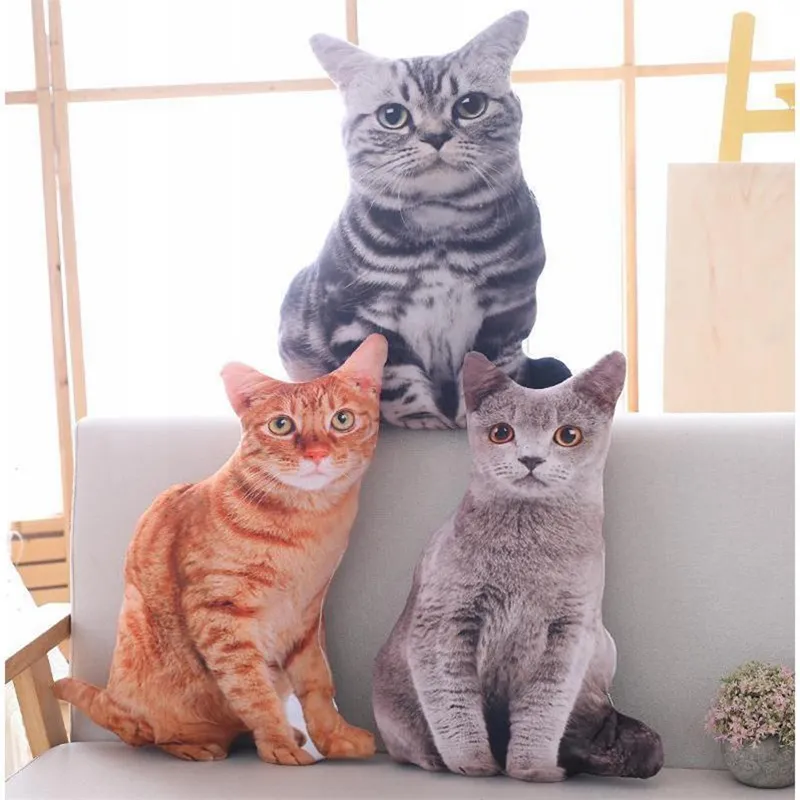 Babiqu 50cm Simulação de pelúcia almofadas de brinquedo de gato macio animais de pelúcia de almofada decoração de decoração de desenho animado brinquedos para crianças presentes