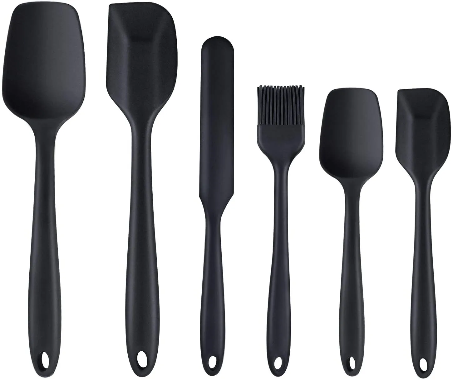 Silikon Spatel set värmebeständiga skrapor med stark rostfritt stålkärna, non-stick bakning redskap sätta matlagning bakning blandning 6pcs