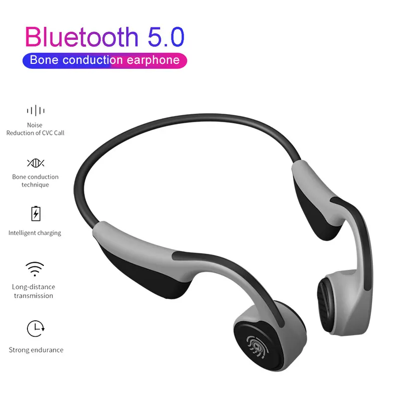 V9 헤드폰 Bluetooth 5.0 뼈 전도 헤드셋 무선 스포츠 이어폰 핸즈프리 방수 PK Z8 휴대 전화 용 무선 헤드폰