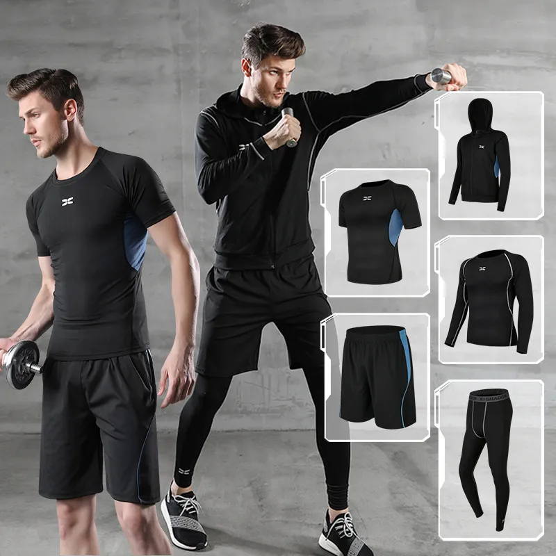 Men's Compression Sports Set Tracksuit Fitness Gym Clothes For