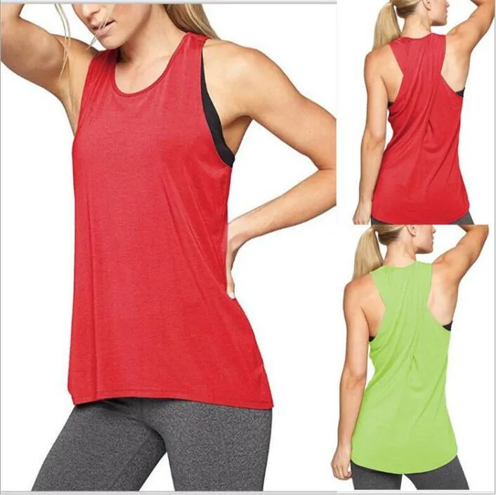 Frauen Kleidung Yoga Fitness Camis Sommer Sport Tanks Laufen Ärmellose Feste T-shirts Mode Casual Tops Sexy Cross-back Blusen vestidos B4774