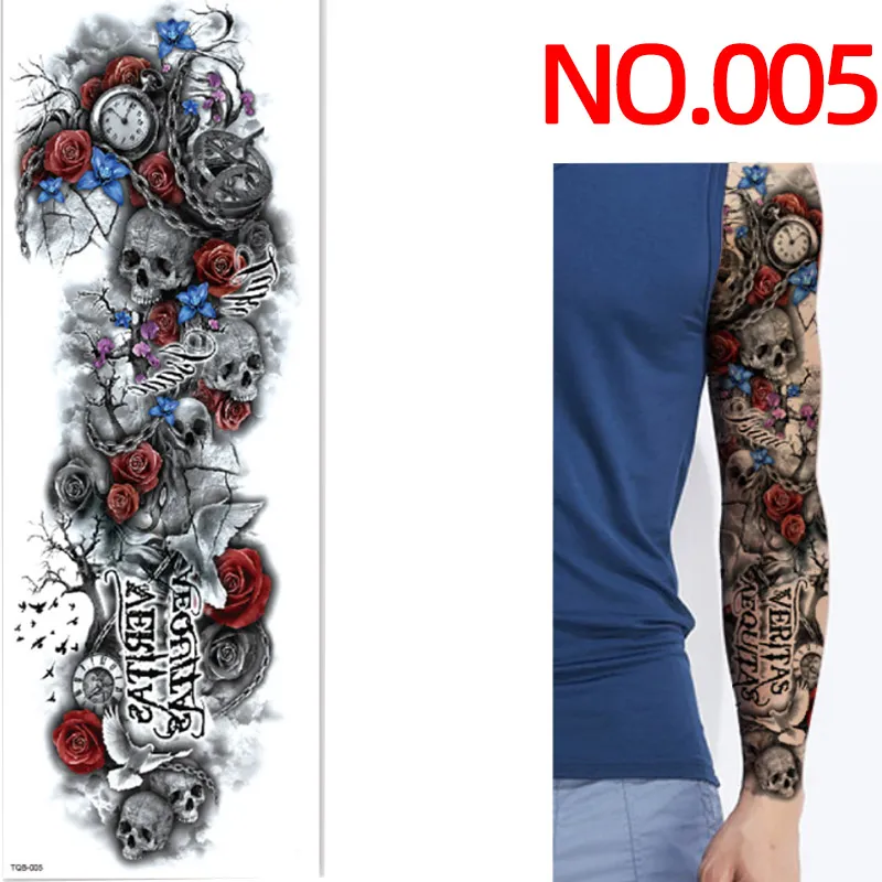 2x Temporäre Tattoos Kräuter & Blumen - Wasserdicht, Für Arm, Semi-permanent, Dunkle Serie