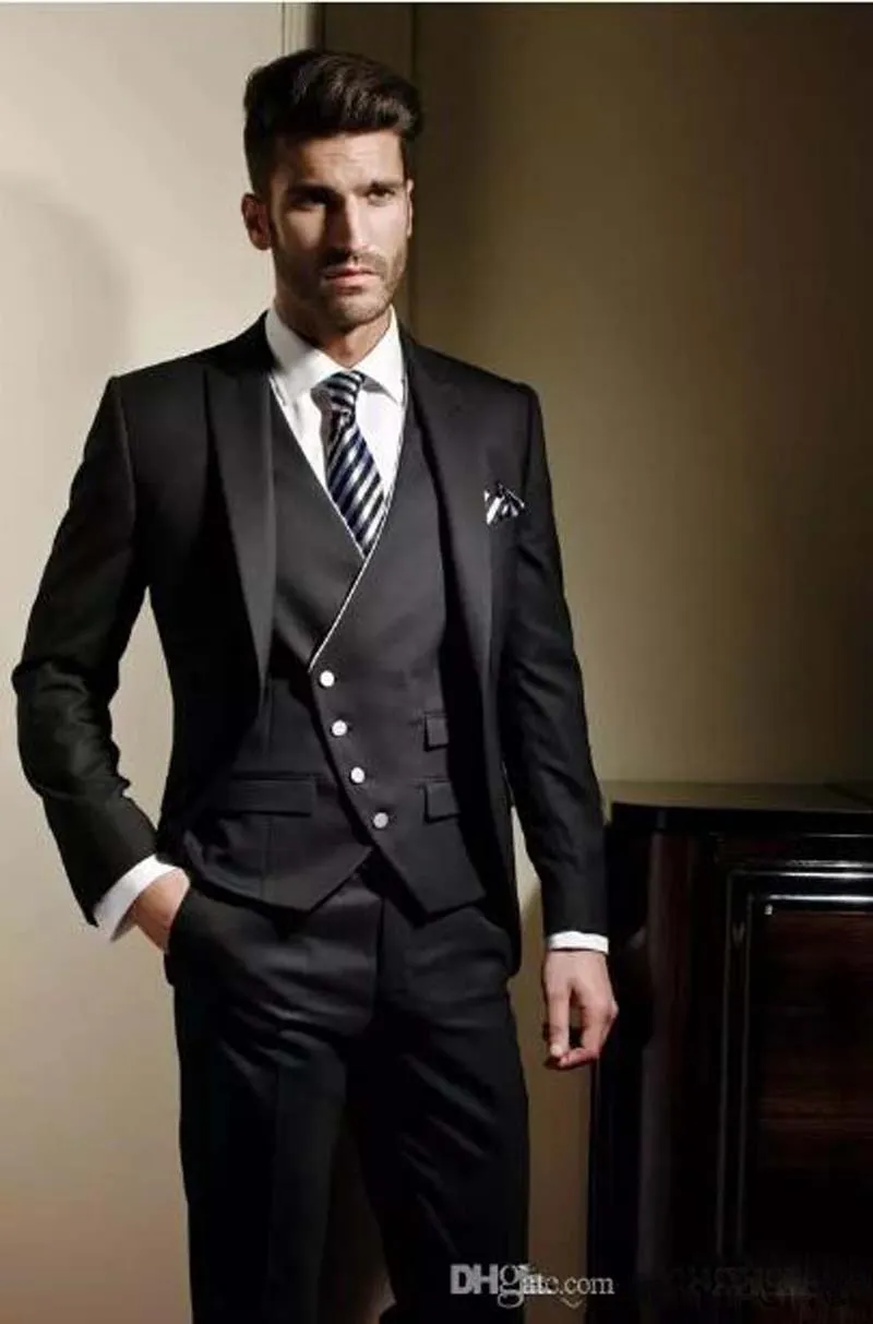 2020 esmoquin para novio hecho a medida traje Formal traje de boda para hombres trajes de padrino de boda chaqueta Pantalones chaleco traje