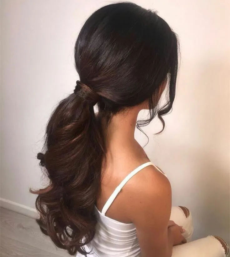 Chic Body Wave Ponytail Clip In Drawstring Ponytail 20 tum Body Wave Lång Curly Pony Vail Hair Extension för Kvinnor Naturfärg 120g