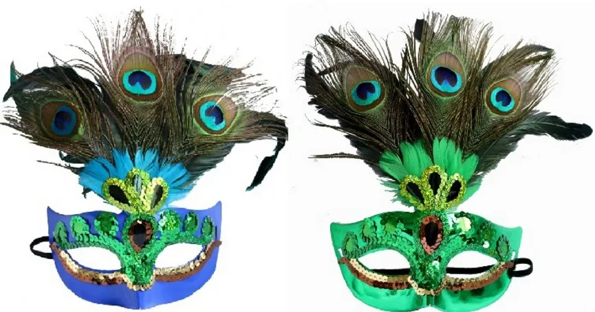 NEW Peacock Mask Sequin Christmas Mask Rhinestone Halloween Mask Masquerade Half Face Birthday Party Supplies Toys