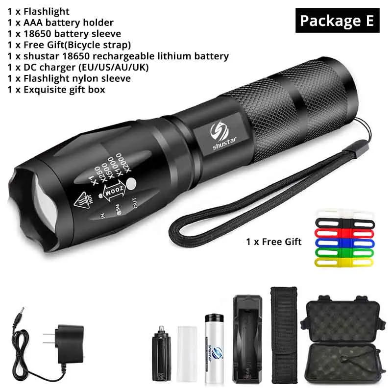 YBQZ Lampe Torche Led Ultra Puissante Rechargeable USB 35W 10000 mah