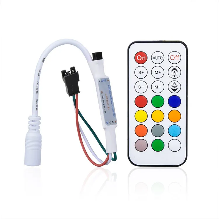 Mini RGB Denetleyici 21 Anahtar Piksel LED Şerit WS2811 Modülü Işık DC5V-24V Kontrol Kabini