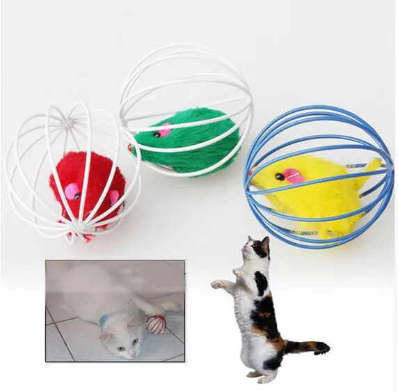 Cat Toys Lovely Ball Mouse Toys for Cats Feather Funny Playing Mice Mouse Toys Pet Animals Cute Plush Toy GA664