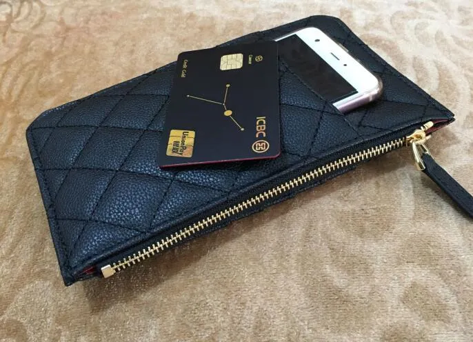 París Moda Mobile Teléfono Móvil Mujer Multi Función Cero Money Bolsas Tarjeta de Tarjeta Dise?ador de Lujo Largo Zip Bolsillo Cartera